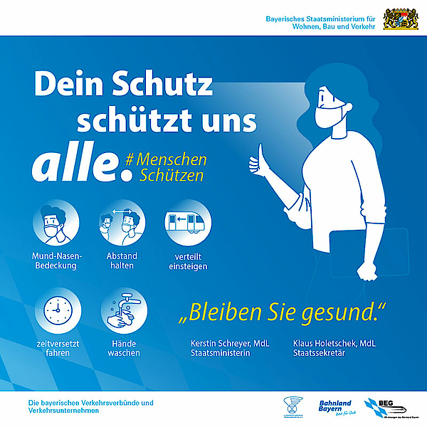 Pflicht zum Tragen einer Mund-Nasen-Bedeckung in Bussen und Bahnen des AVV