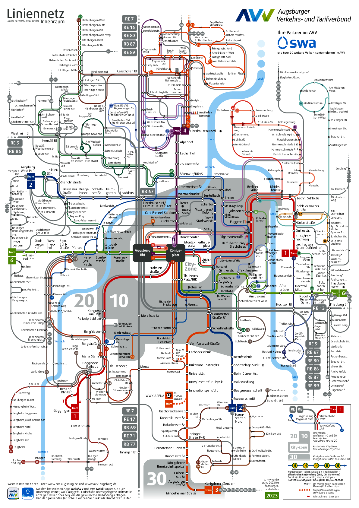 AVV Liniennetzplan Innenraum